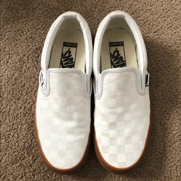 White checkerboard slip-on Vans - Picture 3 of 6